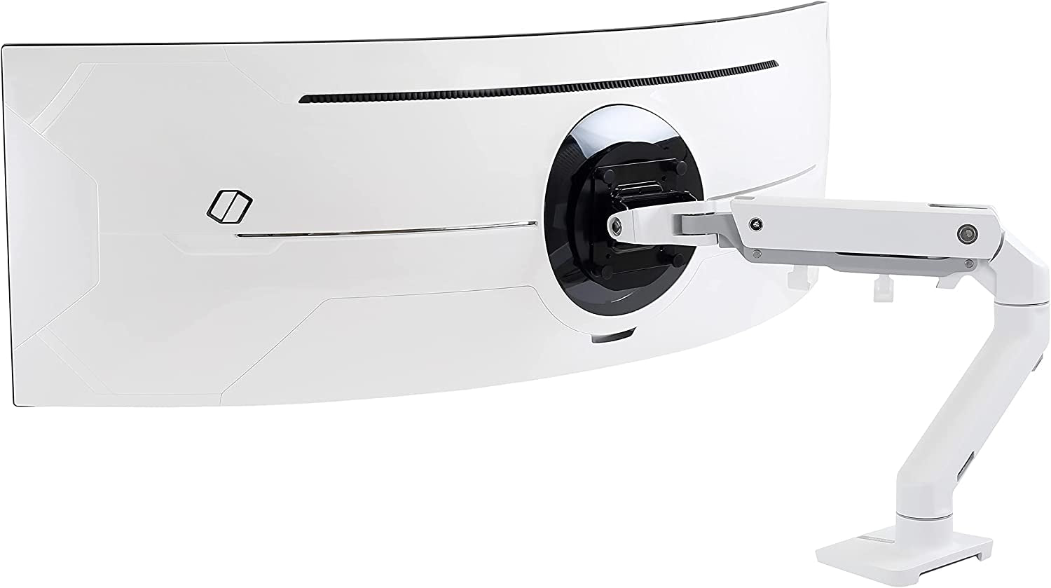 – HX HD Premium Heavy Duty Monitor Arm, Single Monitor Desk Mount – for 1000R Curved Ultrawide Monitors up to 49 Inches, 28 to 42 Lbs, VESA 75X75Mm or 100X100Mm – HD Pivot, White
