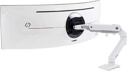 – HX HD Premium Heavy Duty Monitor Arm, Single Monitor Desk Mount – for 1000R Curved Ultrawide Monitors up to 49 Inches, 28 to 42 Lbs, VESA 75X75Mm or 100X100Mm – HD Pivot, White