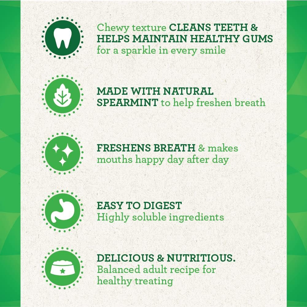 Original Large Natural Dog Dental Care Chews Oral Health Dog Treats, 6 Oz. Pack (4 Treats)