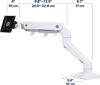 – HX HD Premium Heavy Duty Monitor Arm, Single Monitor Desk Mount – for 1000R Curved Ultrawide Monitors up to 49 Inches, 28 to 42 Lbs, VESA 75X75Mm or 100X100Mm – HD Pivot, White