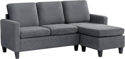 Sofa Sectional Sofa Furniture Set Futon Sofa Modern Convertible L-Shaped Couches Sofa Set Fabric Sofa Corner Sofa with Upholstered Contemporary for Living Room (Grey)
