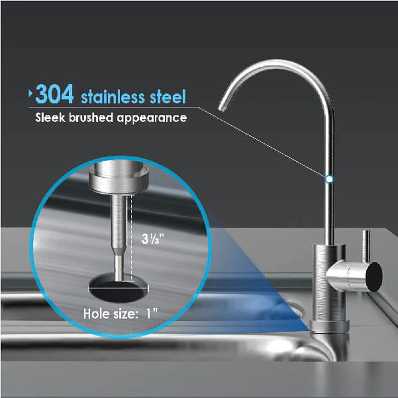 Undersink Water Filtration System with Dedicated Faucet