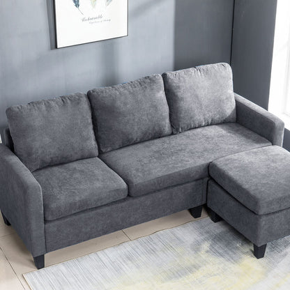 Sofa Sectional Sofa Furniture Set Futon Sofa Modern Convertible L-Shaped Couches Sofa Set Fabric Sofa Corner Sofa with Upholstered Contemporary for Living Room (Grey)